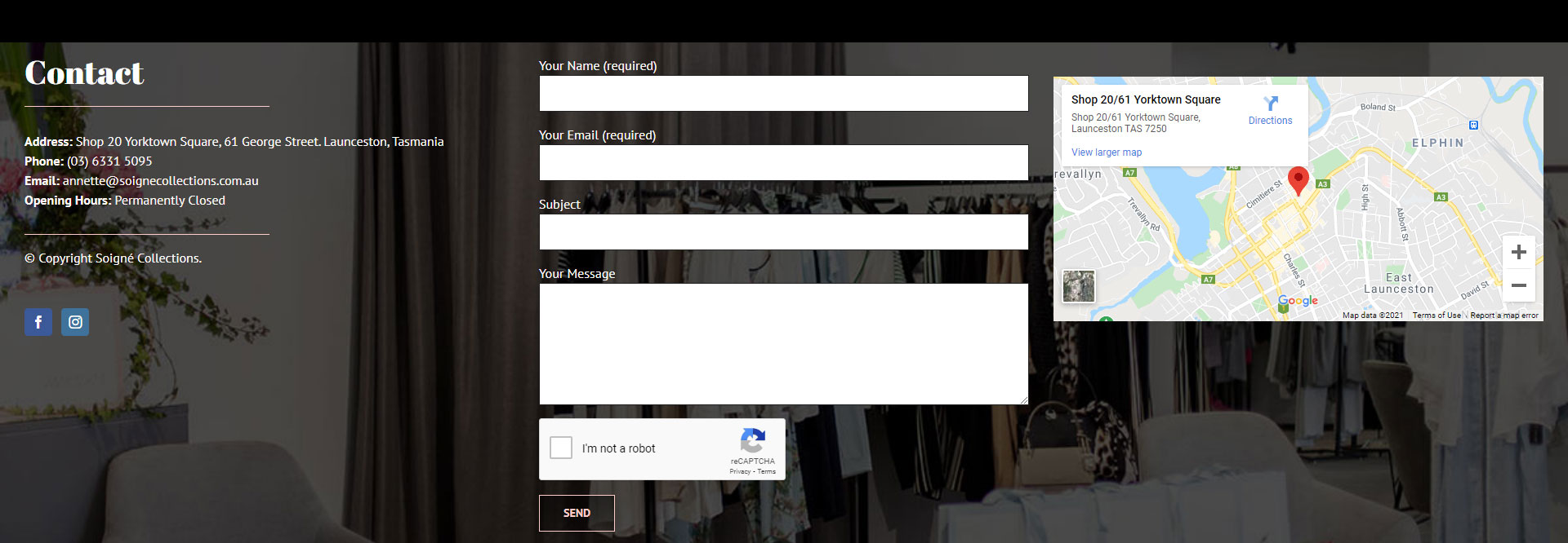 Soigne Page 3 Web Design Launceston